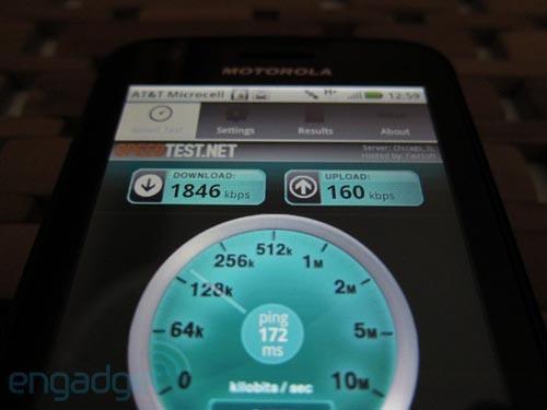 Motorola Atrix 4G speed test