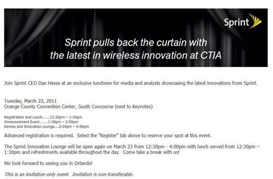 Sprint CTIA 2011 invite
