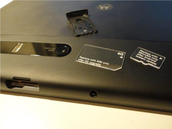 Motorola XOOM 4G LTE SIM slot