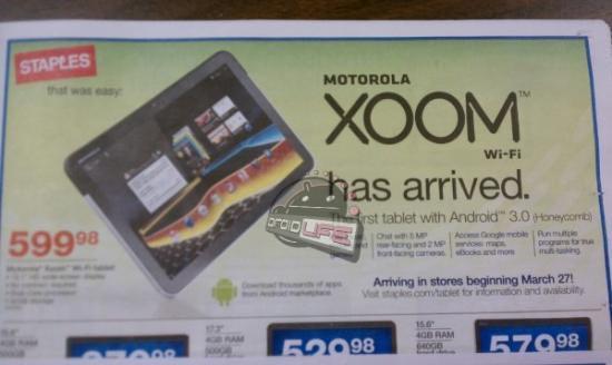 WiFi-only Motorola XOOM Staples ad