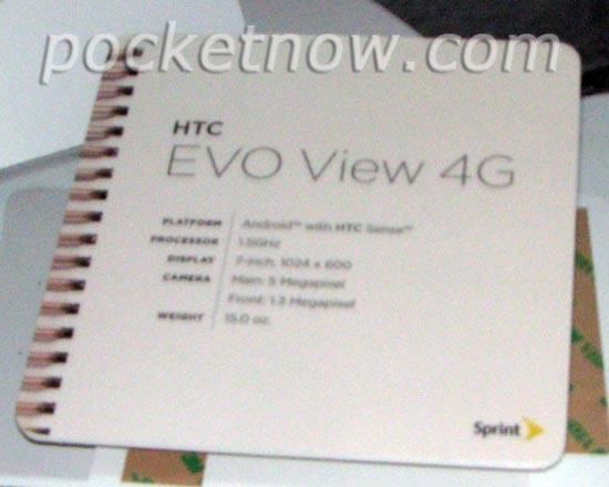 HTC EVO View 4G specs