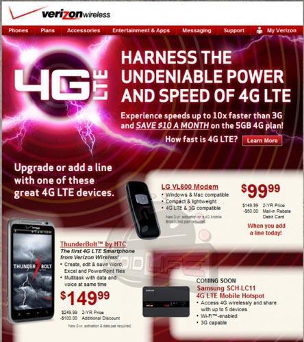 HTC ThunderBolt Verizon discount