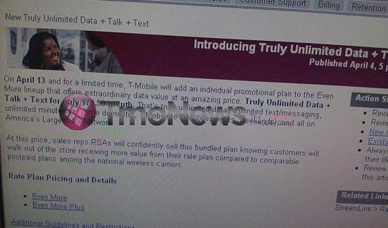 T-Mobile Truly Unlimited Data Talk Text plan