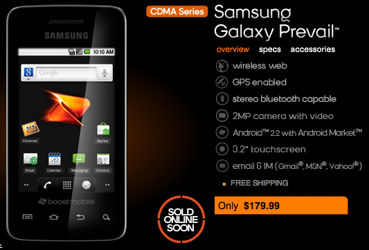 Samsung Galaxy Prevail Boost Mobile