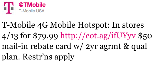 T-Mobile 4G Mobile Hotspot launch info