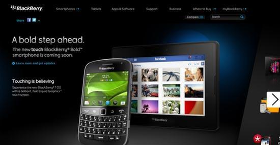 BlackBerry Bold Touch website