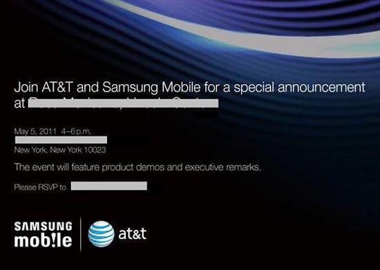 Samsung, AT&T event Thursday May 5th