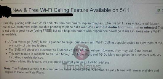 T-Mobile unlimited WiFi calling