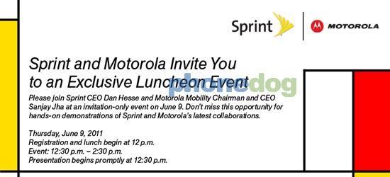 Sprint Motorola June 9th event invite