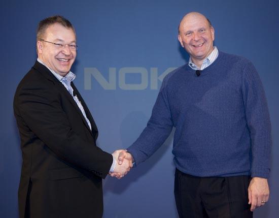 Nokia CEO Stephen Elop Microsoft CEO Steve Ballmer