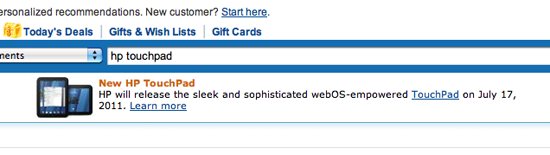 HP TouchPad Amazon