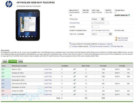 HP TouchPad Synnex