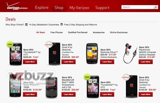 Verizon promotion HTC ThunderBolt free