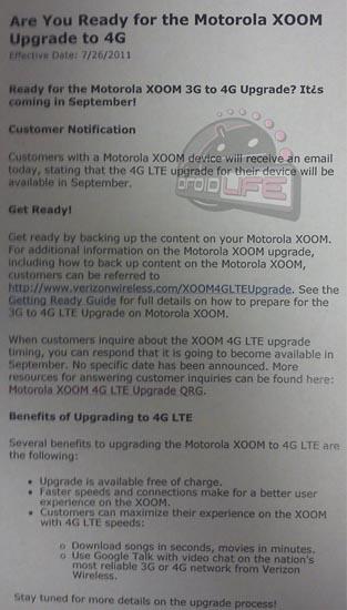 Motorola XOOM 4G LTE upgrade