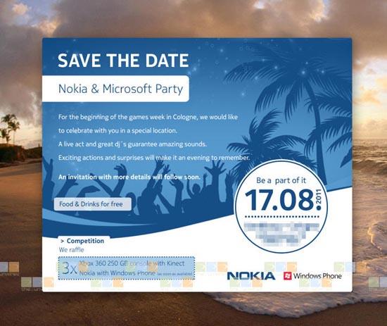 Nokia Microsoft Windows Phone event invite