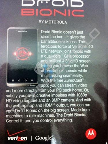 Motorola DROID Bionic specs