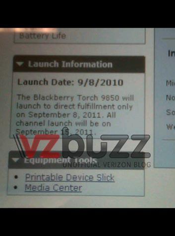 Verizon BlackBerry Torch 9850