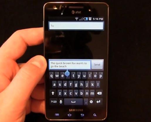 Samsung Infuse 4G texting