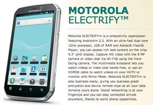 Motorola Electrify U.S. Cellular