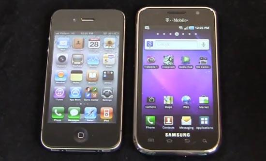 Apple iPhone 4 Samsung Galaxy S 4G