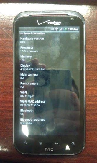 HTC Vigor Verizon specs