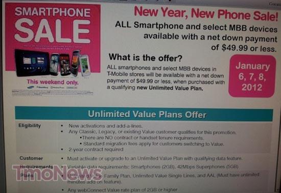 T-Mobile New Year New Phone sale