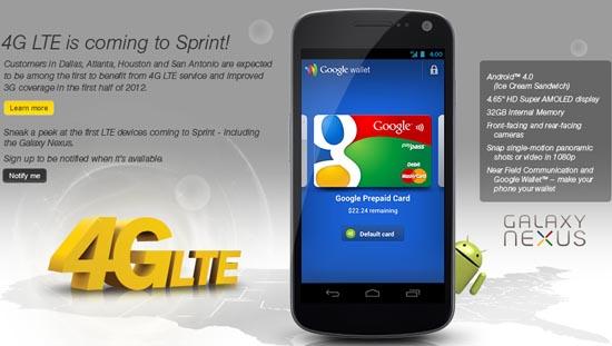 Sprint 4G LTE Galaxy Nexus