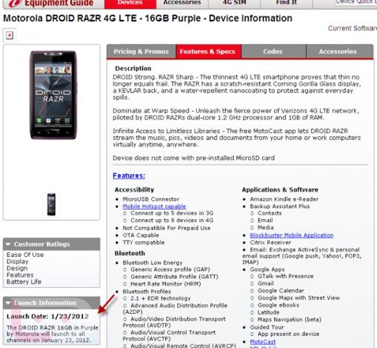 Purple Motorola DROID RAZR launch rumor