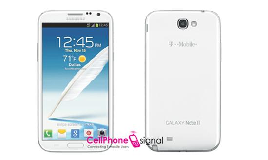 T-Mobile Samsung Galaxy Note II Marble White leak