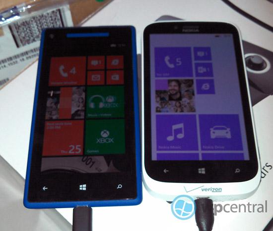 Verizon HTC Windows Phone 8X white Nokia Lumia 822