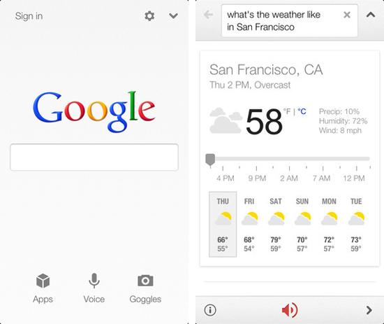 Google Search iOS app improved voice search
