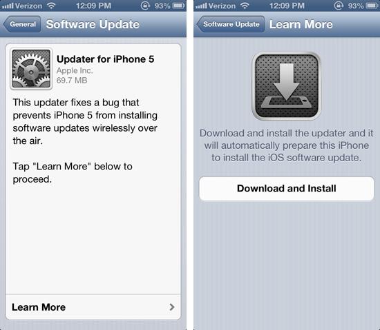 Updater for iPhone 5 screenshots