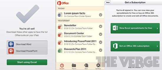 Microsoft Office iPad leak