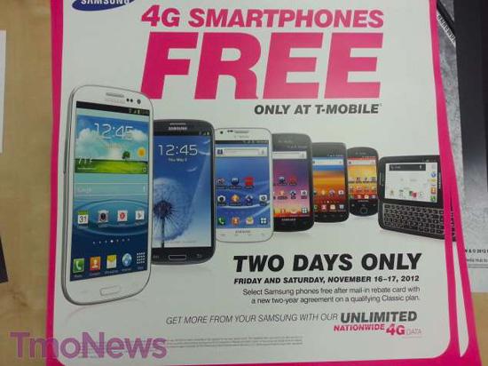 T-Mobile Samsung smartphone sale November 16 17