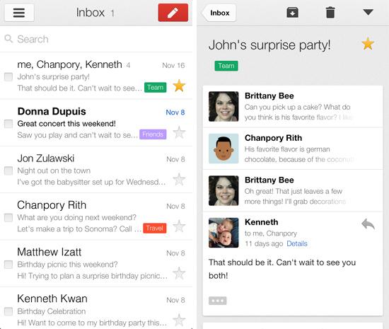 Gmail 2.0 iPhone, iPad
