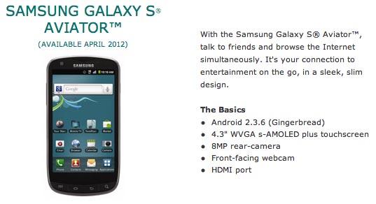 Samsung Galaxy S Aviator U.S. Cellular