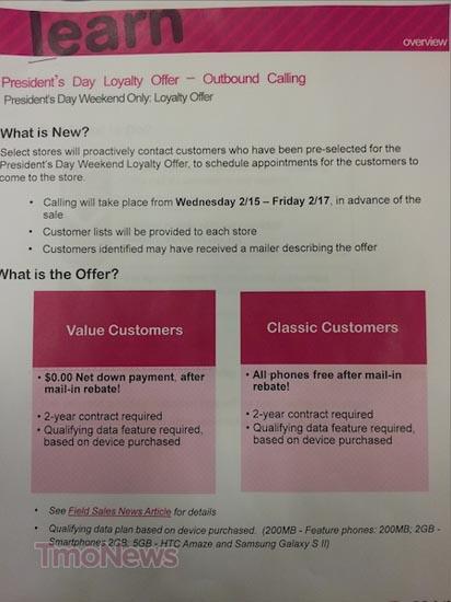 T-Mobile President's Day loyalty promotion