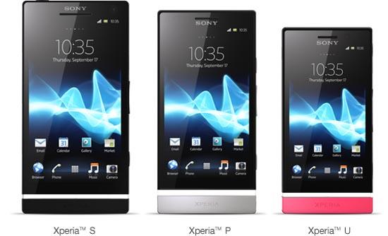 Sony Xperia S, Xperia P, Xperia U