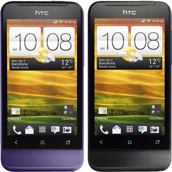 HTC One V purple, black