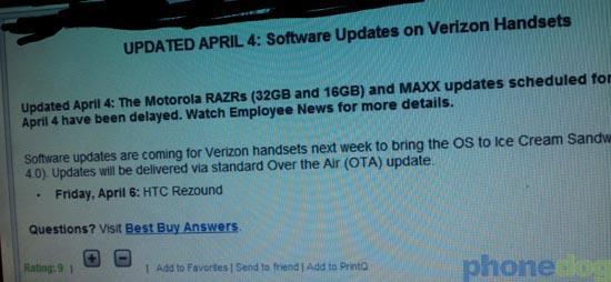 Motorola DROID RAZR RAZR MAXX Ice Cream Sandwich update delay