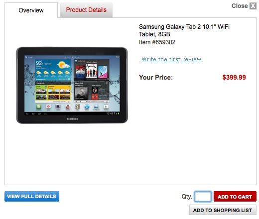 Samsung Galaxy Tab 2 10.1 price Office Depot
