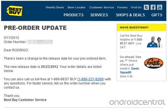 HTC EVO 4G LTE launch Best Buy email