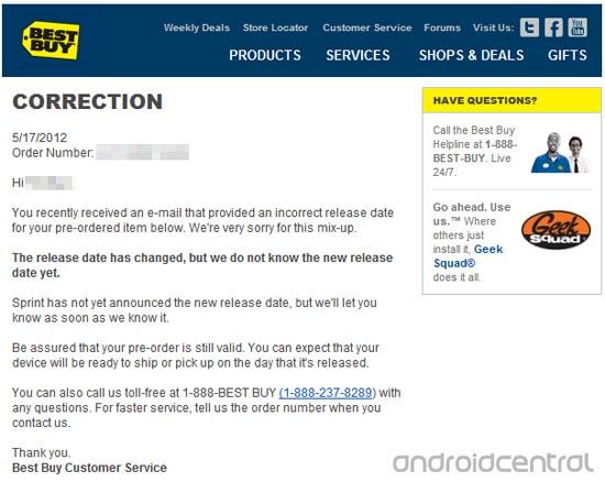 HTC EVO 4G LTE Best Buy email