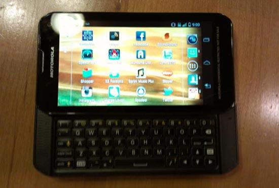 Motorola sliding QWERTY keyboard Android phone for Sprint