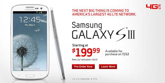 Verizon Samsung Galaxy S III