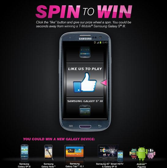 T-Mobile Spin to Win Samsung Galaxy Note