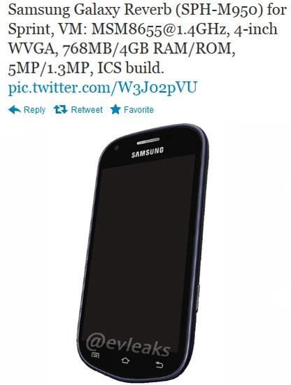 Samsung Galaxy Reverb SPH-M950 Sprint leak