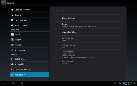 Motorola XOOM Wi-Fi Android 4.1.1 Jelly Bean JRO03H