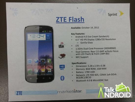 ZTE Flash Sprint leak