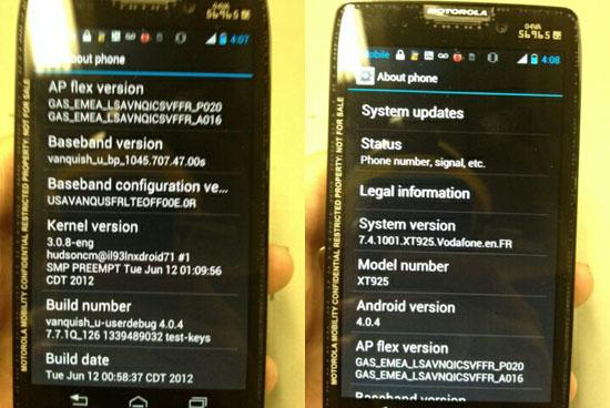 Motorola RAZR HD leak front